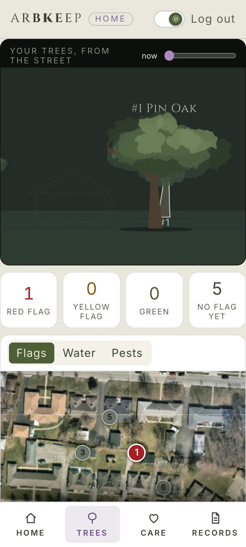 The property map in sun mode