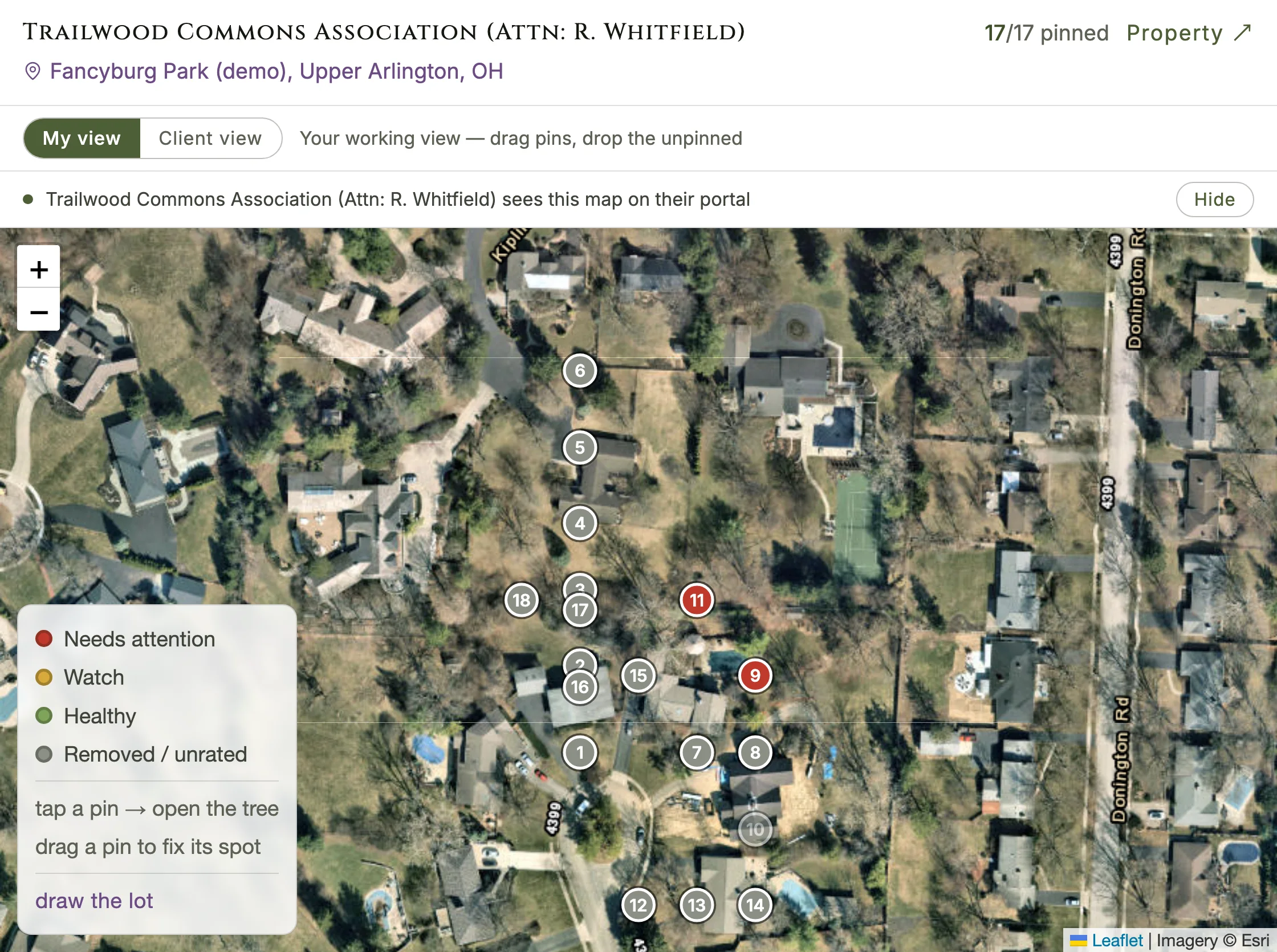 The same property map in sun mode